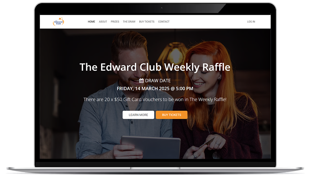 RaffleTix raffle website alternate template