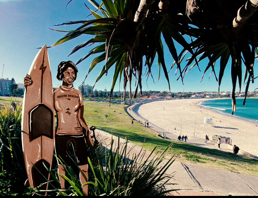 Pauline in Bronze supporting Surfing Australia.