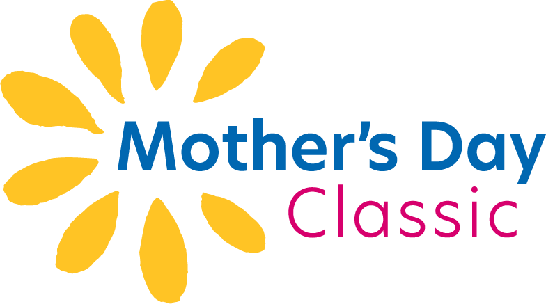 Kim Robin in support of Mother's Day Classic Foundation logo