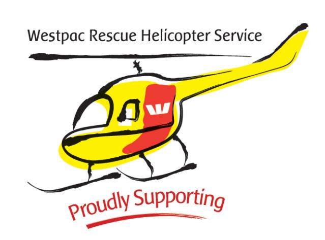 Locky Heffernan in support of Westpac Rescue Helicopter Service logo