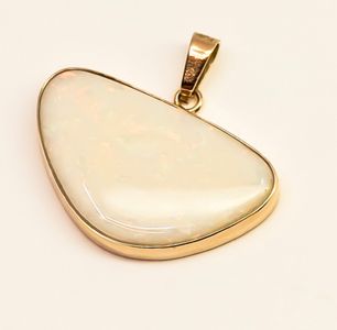 Milky Opal Pendant in 14ct Gold - Hero Image