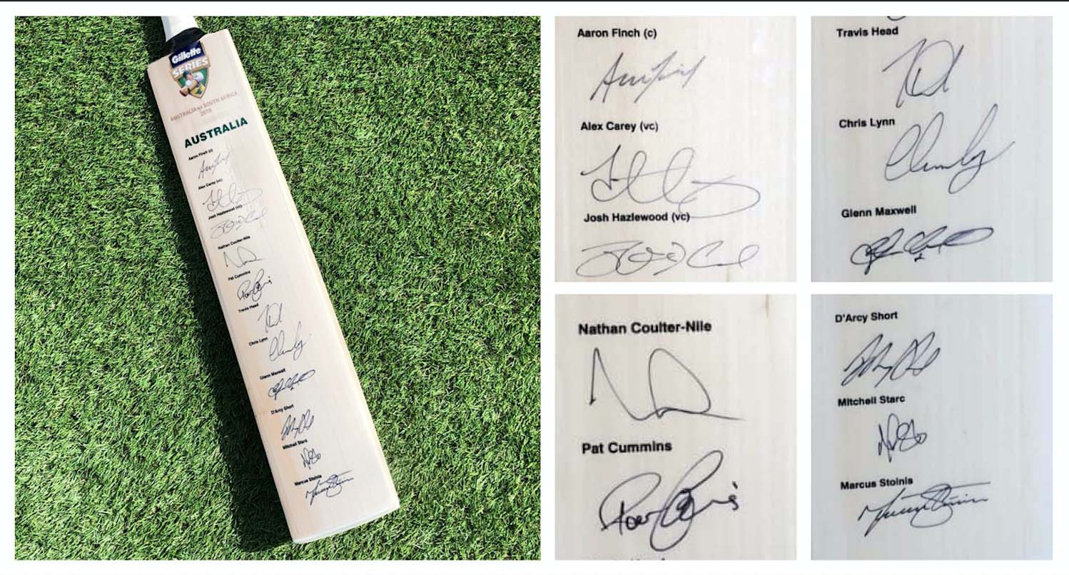 Australian ODI Signed Cricket Bat - Image 1