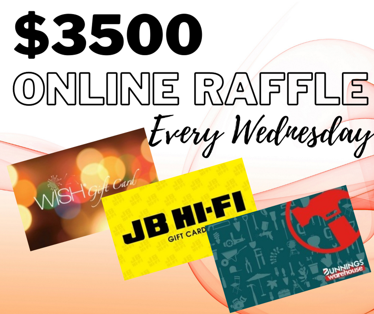 Wednesday Raffle RaffleTix | $3500 Gift Card Online Raffle - Wednesday night