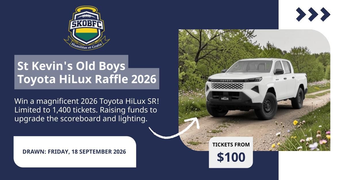 Toyota Raffle Automatic RaffleTix | St Kevin's Old Boys Toyota Hilux Raffle 2026