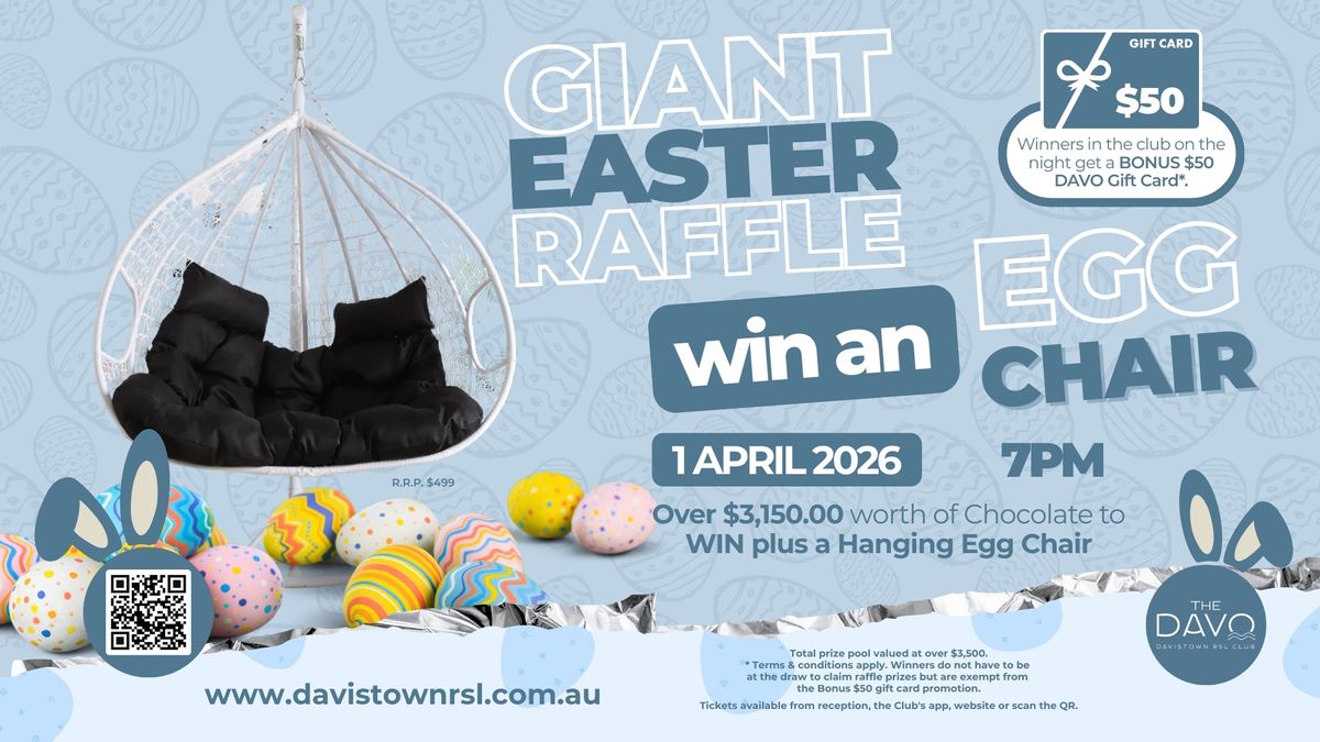 April Raffle Image RaffleTix | Easter Raffle - Win an Egg Chair & Lots of Chocolate ...