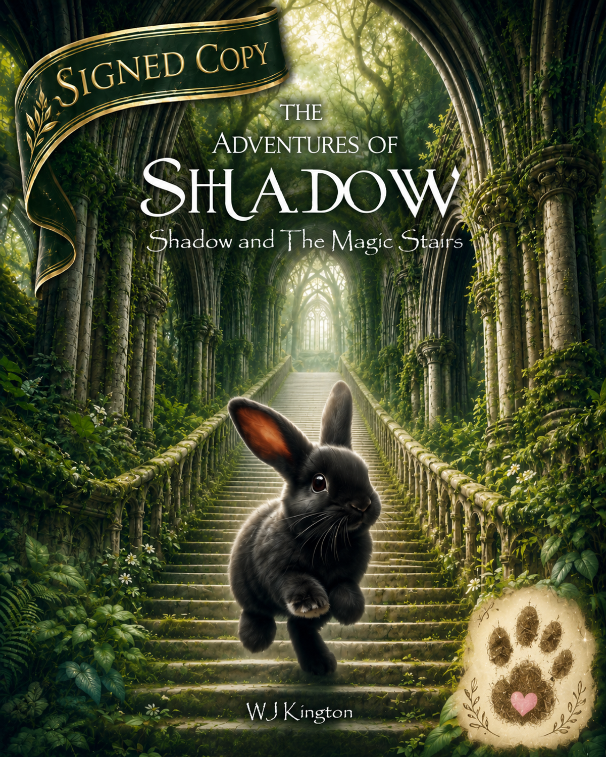 Shadow and The Magic Stairs Signed Copy and Rabbit Themed Artwork - Hero image