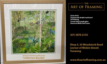 Framed 'Rainforest' Print by Local Indooroopilly Artist Catherine Baudet - Hero Image
