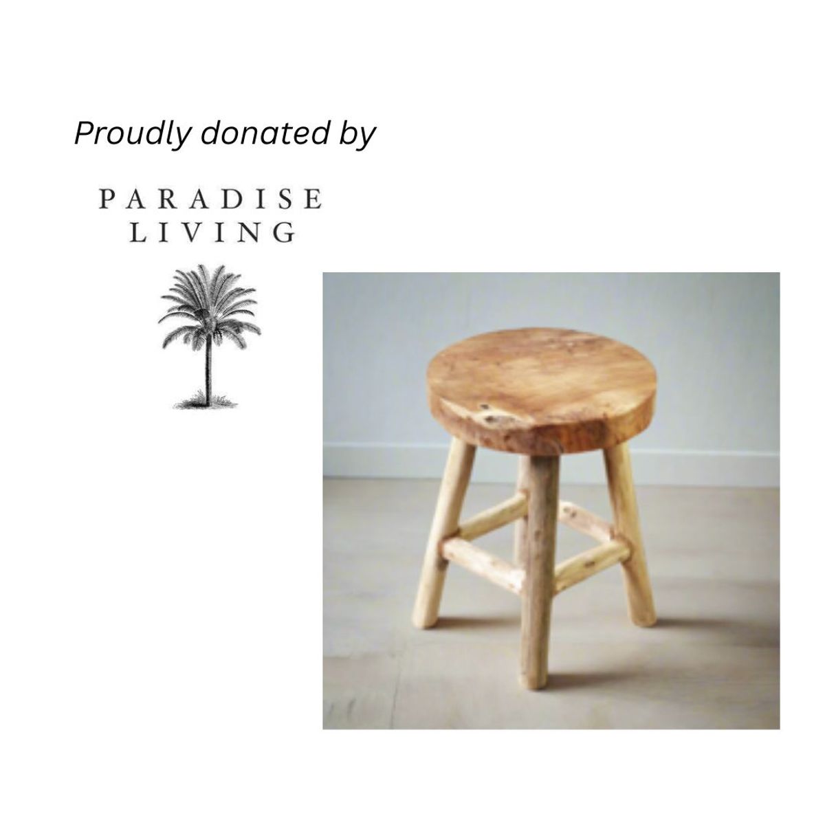Cabana Rustic Teak Stool - Paradise Living - Hero image