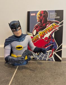 Donated - Batman 66 Money Box, Spider Man and Ironman Secret Reverse Comic Book - Hero Image