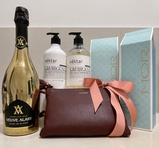 Ladies Gift Pack: Leather handbag & Body products from Stewarts. Sparkling Wine from Suncorp Emerald - Hero Image