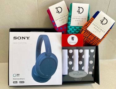 Sony Noise Canceling Headphones from Suncorp Bank & Mens Socks & Cotton Handkerchiefs from Stewarts - Hero Image