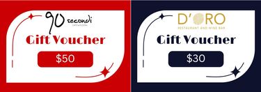 90 Secondi $50 Voucher & D'Oro $30 Voucher - Hero Image