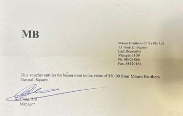 Mauro Brothers $50 Voucher - Hero Image