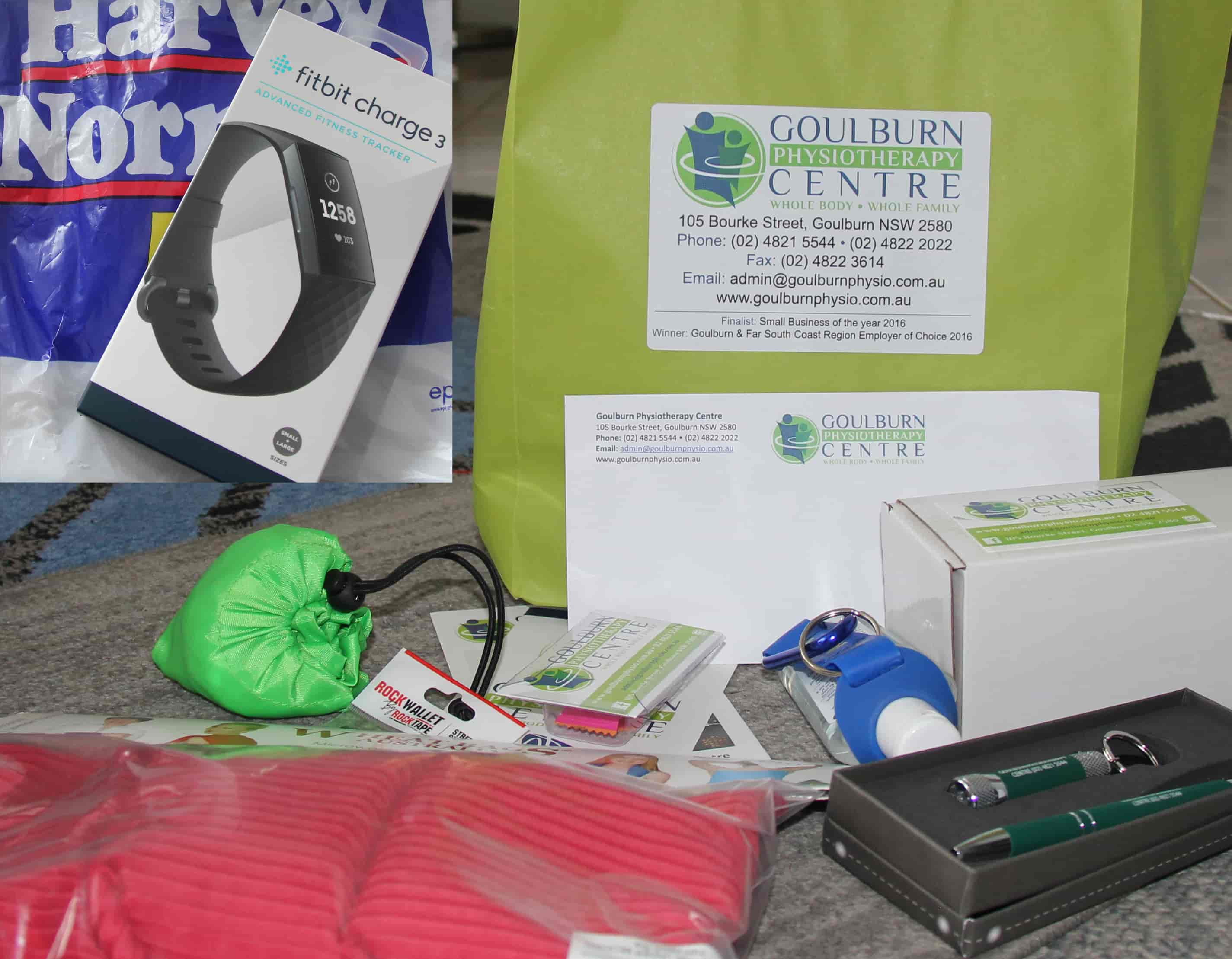 1st Prize - Health and Fitness Pack including Goulburn Physiotherapy Hamper + Fitbit Charge 3 - Image 1