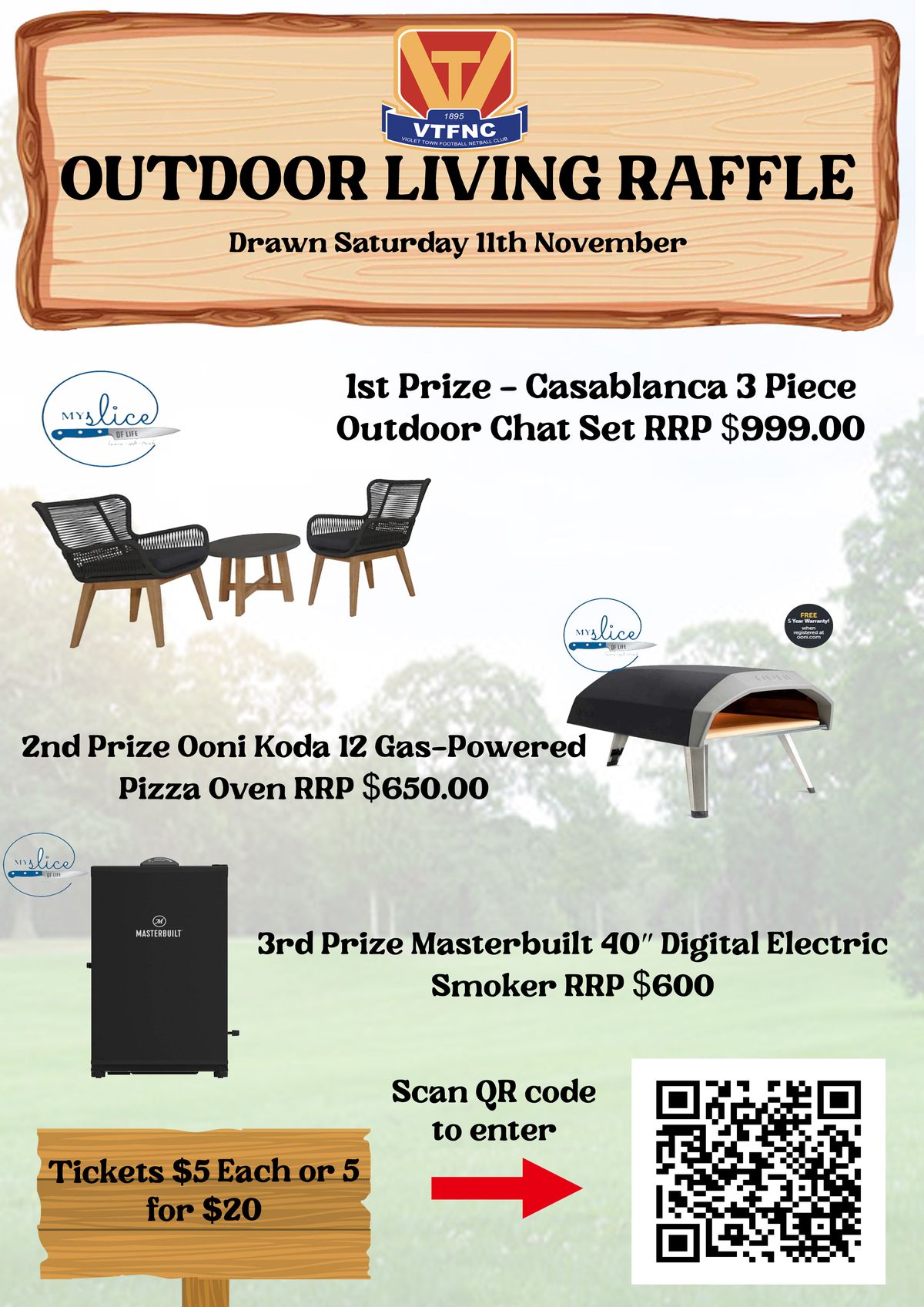 VTFNC Outdoor Living Raffle