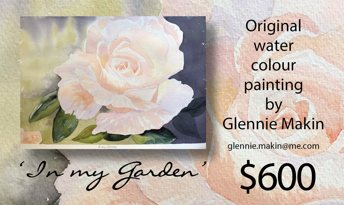 Original Water Colour Painting by Glennie Makin 'In My Garden' - Hero image