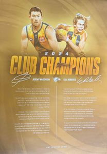 Limited Edition A2 West Coast Eagles Poster Signed by Jeremy McGovern and Ella Roberts - Hero Image