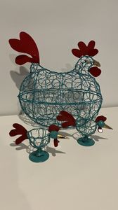 Wire Chicken and Two Wire Egg-cups - Hero Image