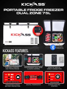 12V 75L Dual Zone Portable Camping Fridge/Freezer - Hero Image