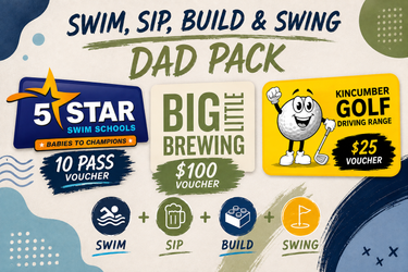 The Swim, Sip, Swing & Build Dad Pack - Hero Image
