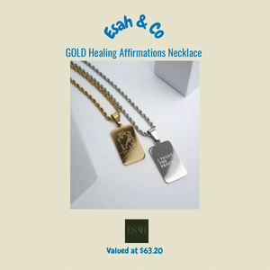 Esah & Co GOLD Healing Affirmation Necklace - Hero Image