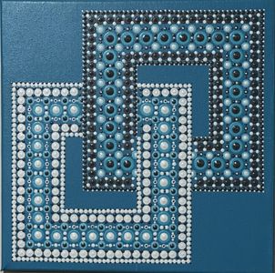 Squares on blue by local artist - Bindala Dots - Hero Image