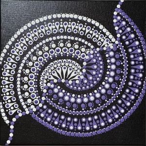 Purple and white wave mandala by local artist - Bindala Dots - Hero Image