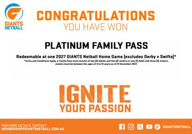 Giants Netball- Platimum Family Pass - Hero Image