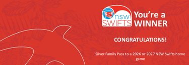 NSW Swifts: Silver Family Pass to a 2026 or 2027 Home Game - Hero Image