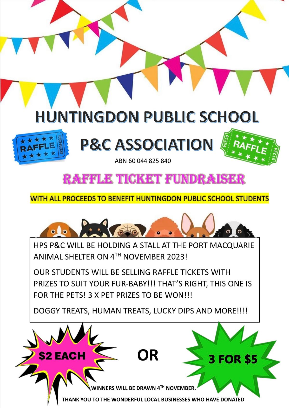 HUNTINGDON P&C Pet Raffle