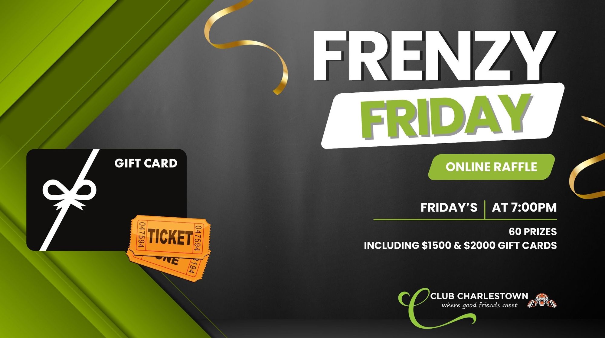 Every Friday Raffle Sign RaffleTix | Frenzy Friday $15,000 Online Raffle