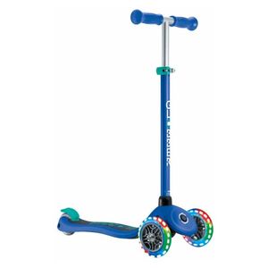 Globber Primo Kids Scooter w/Lights Emerald Green + Helmet - Hero Image