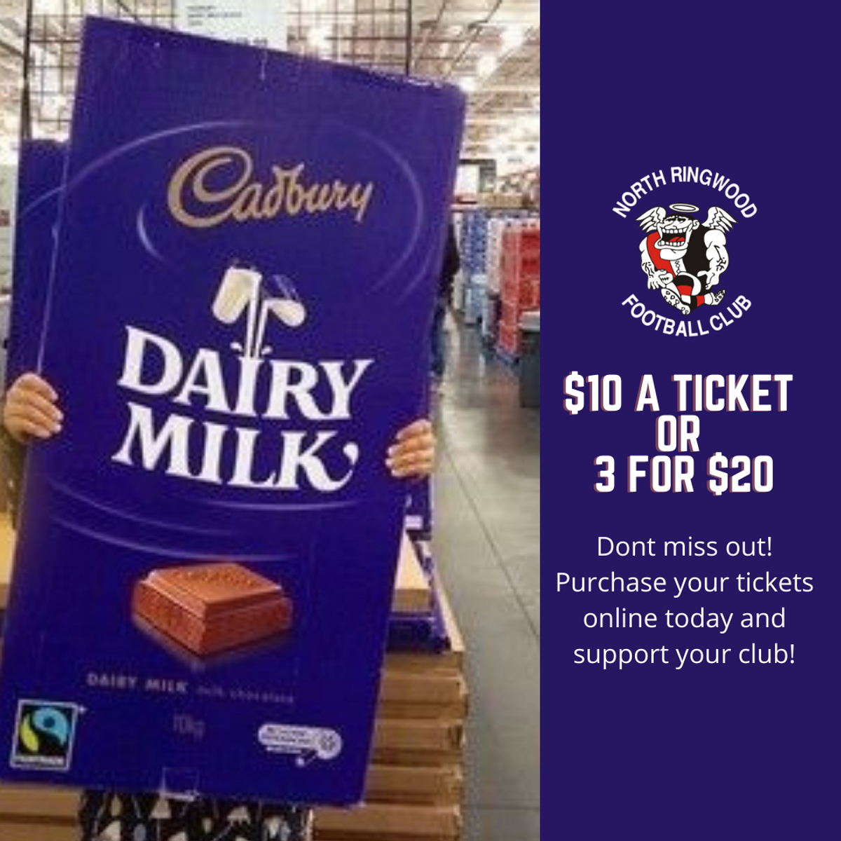 RaffleTix | Giant Cadbury 10 Kilo Block Raffle
