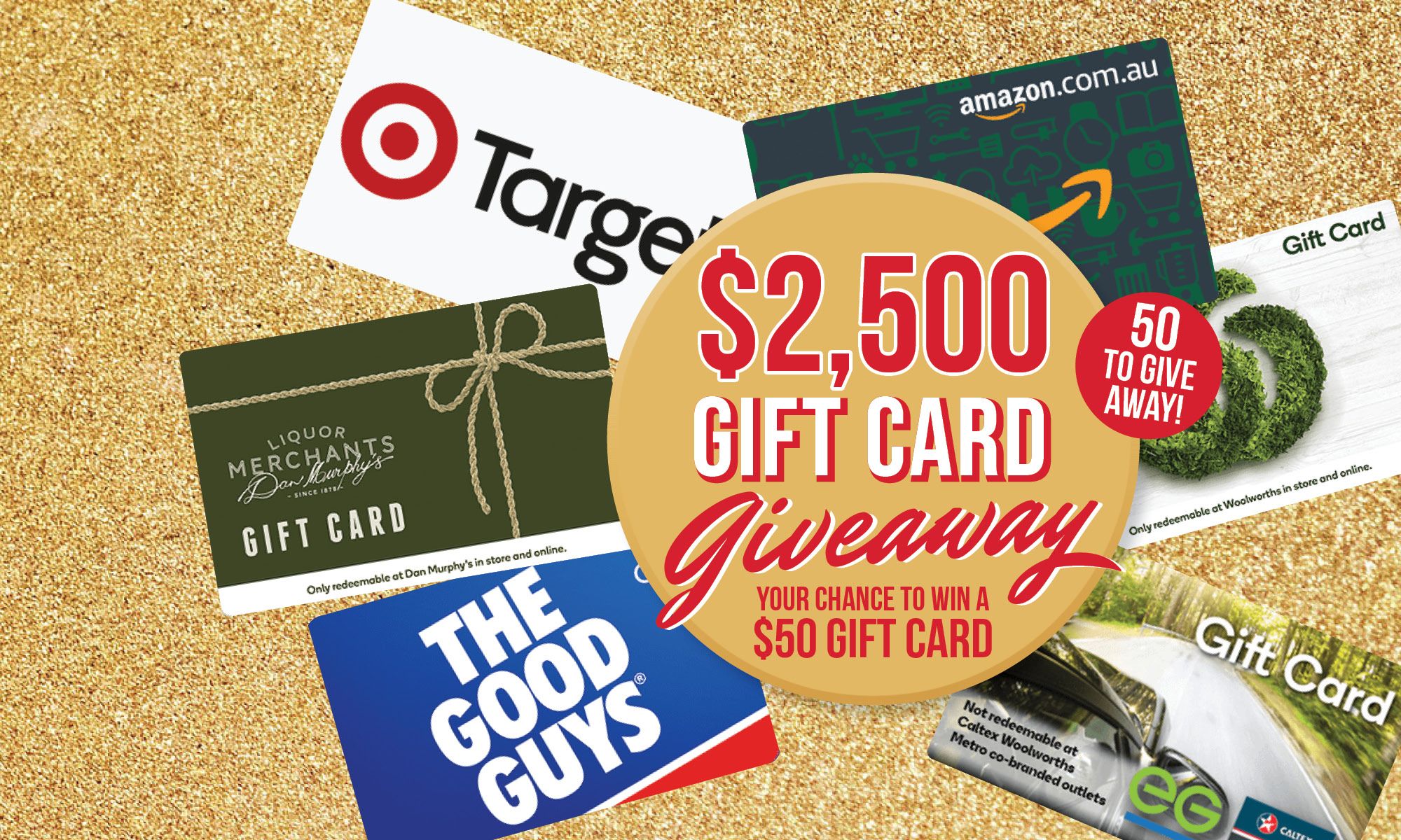 $2,500 Gift Card Giveaway 26.9.2021