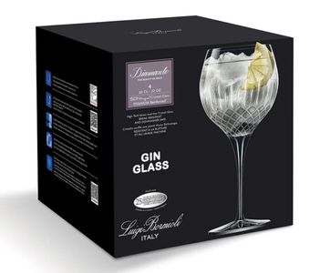 4 x Italian Diamanté Crystal Gin Glasses 650ml by Luigi Bormioli Italy - Hero Image