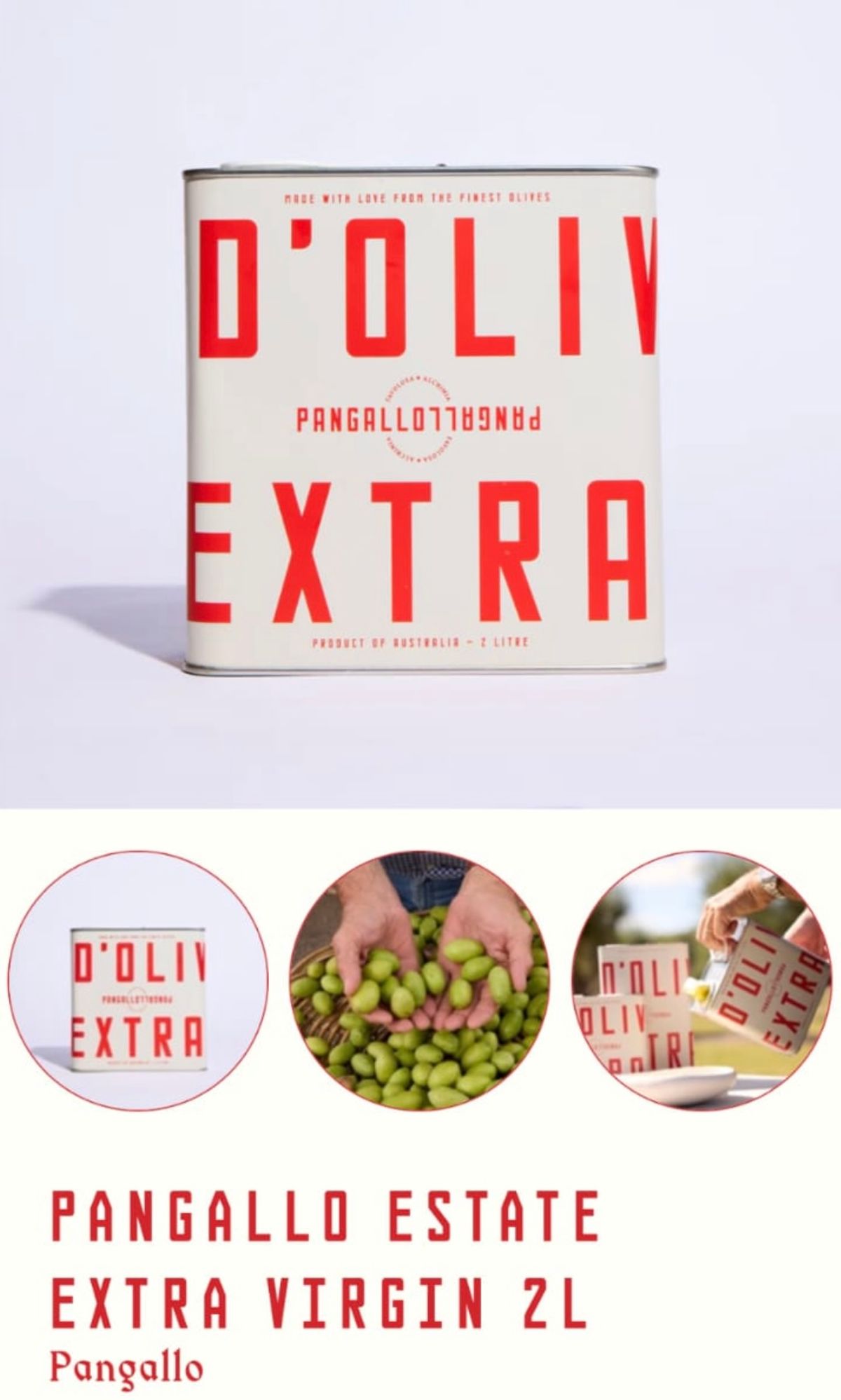 2L Pangallo Estate Extra Virgin Olive Oil - Hero image