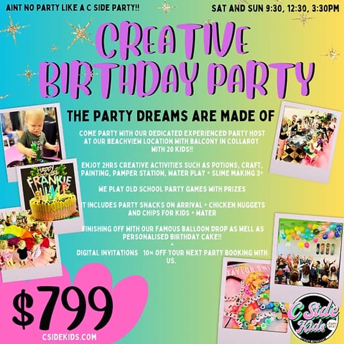$799 CSide Kids 'Creative Birthday Party' Voucher - Collaroy - Hero image