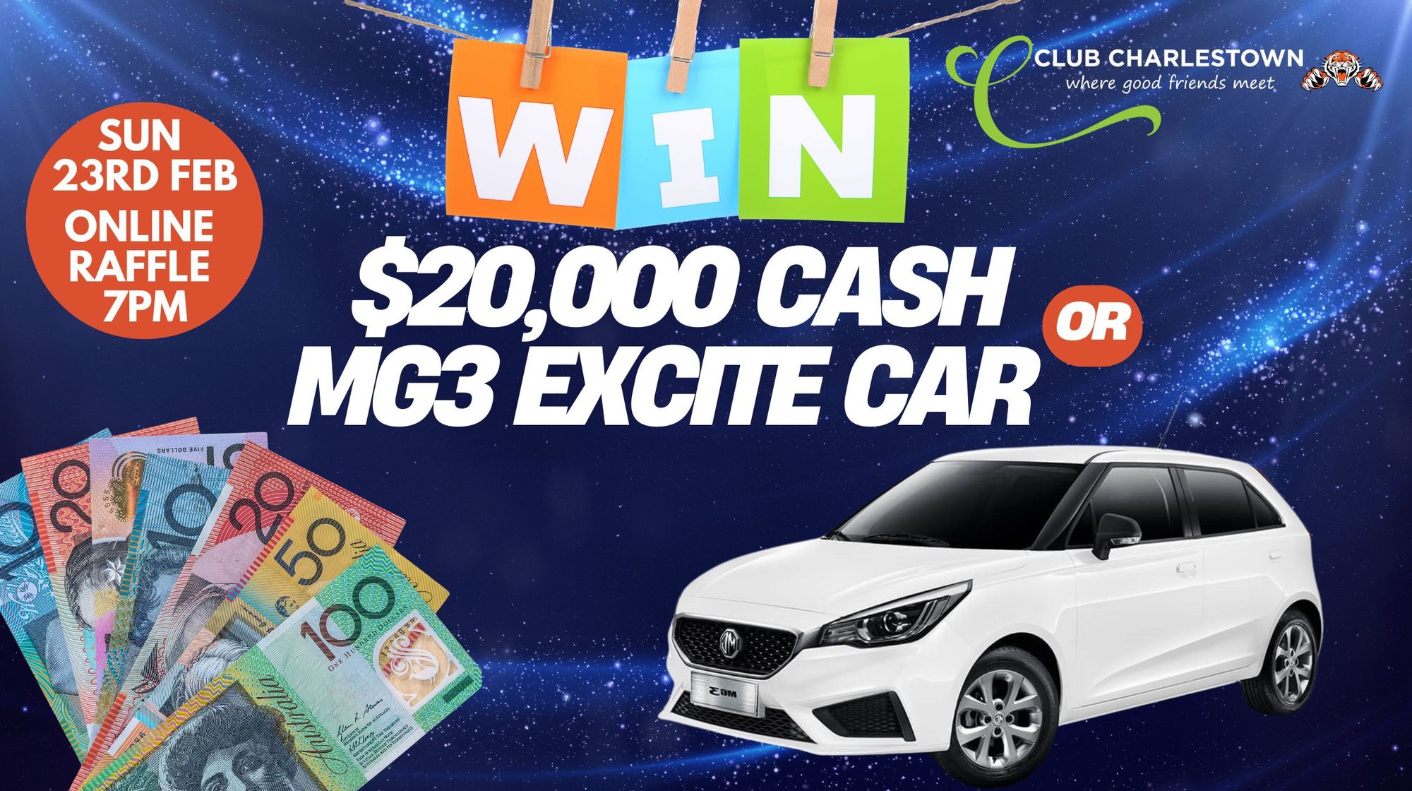 RaffleTix | $20,000 Cash or MG3 Excite Car Online Raffle