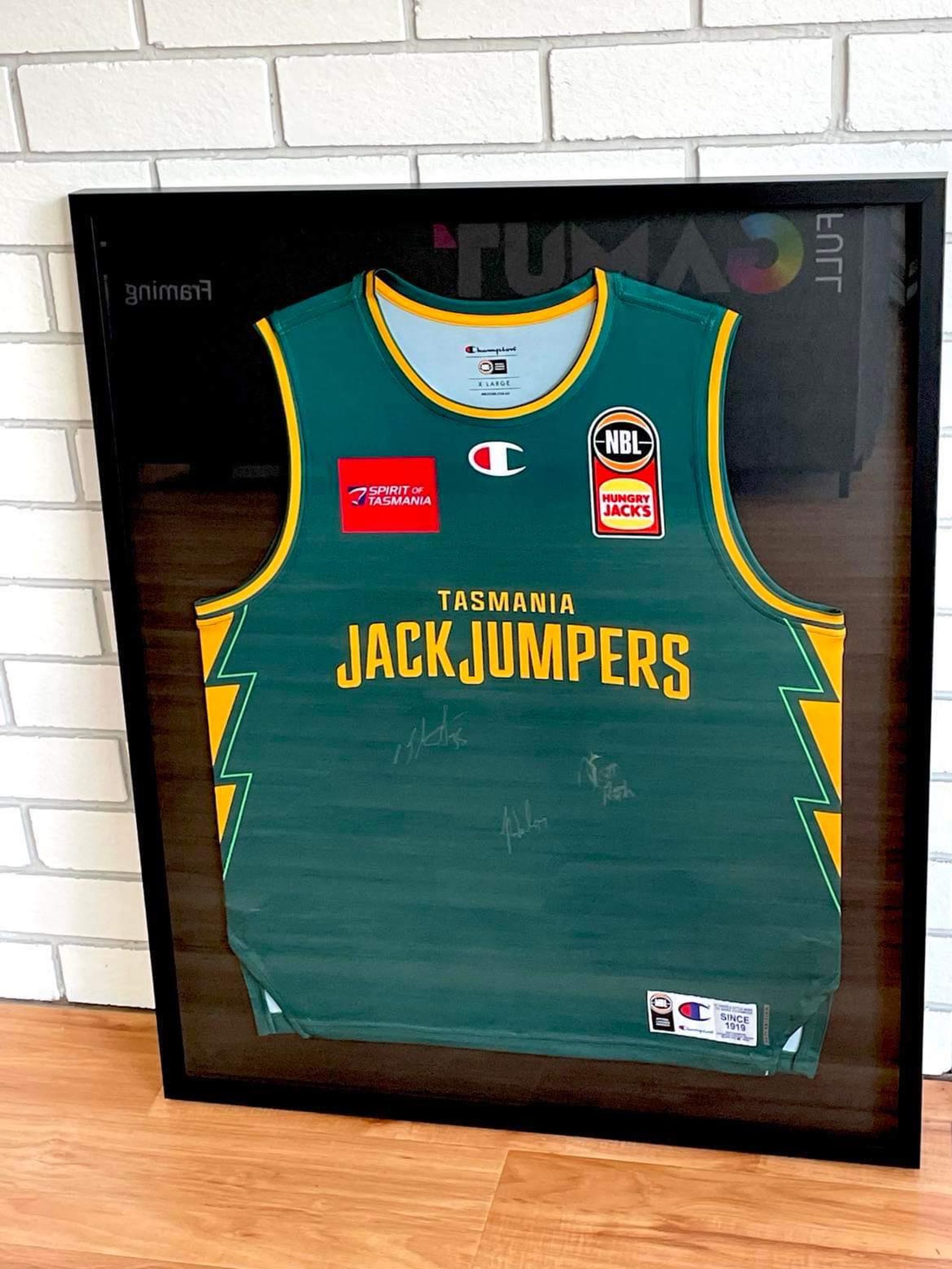 Signed & Framed Tasmanian Jack Jumpers Jersey