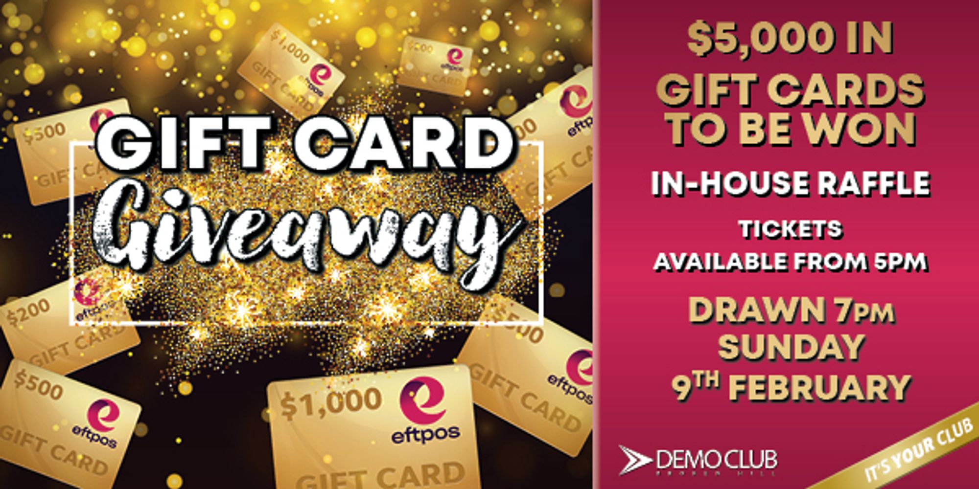In House Raffle RaffleTix | In-house gift card raffle