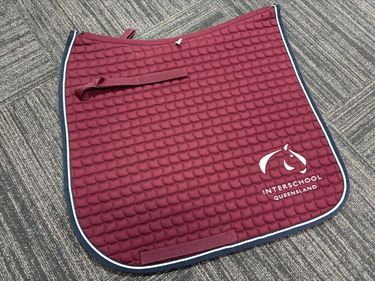 IQ Maroon Saddlepad with Navy/White Trim - Hero Image