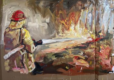 Fire Fighter Painting by Daniel Butterworth - Hero Image