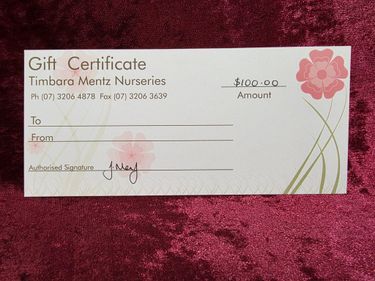 $100 Gift Certificate Timbara Nurseries - Hero Image
