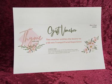 Thyme for Me - Gift Voucher - Hero Image