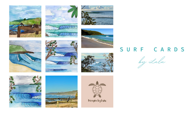 Designs by Lulu South Coast Surf Cards - Hero Image