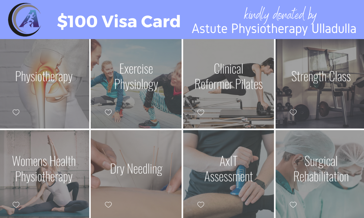$100 Visa Card Donated by Astute Physiotherapy - Hero image