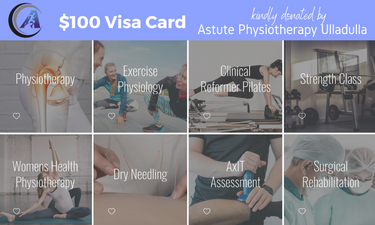 $100 Visa Card Donated by Astute Physiotherapy - Hero Image