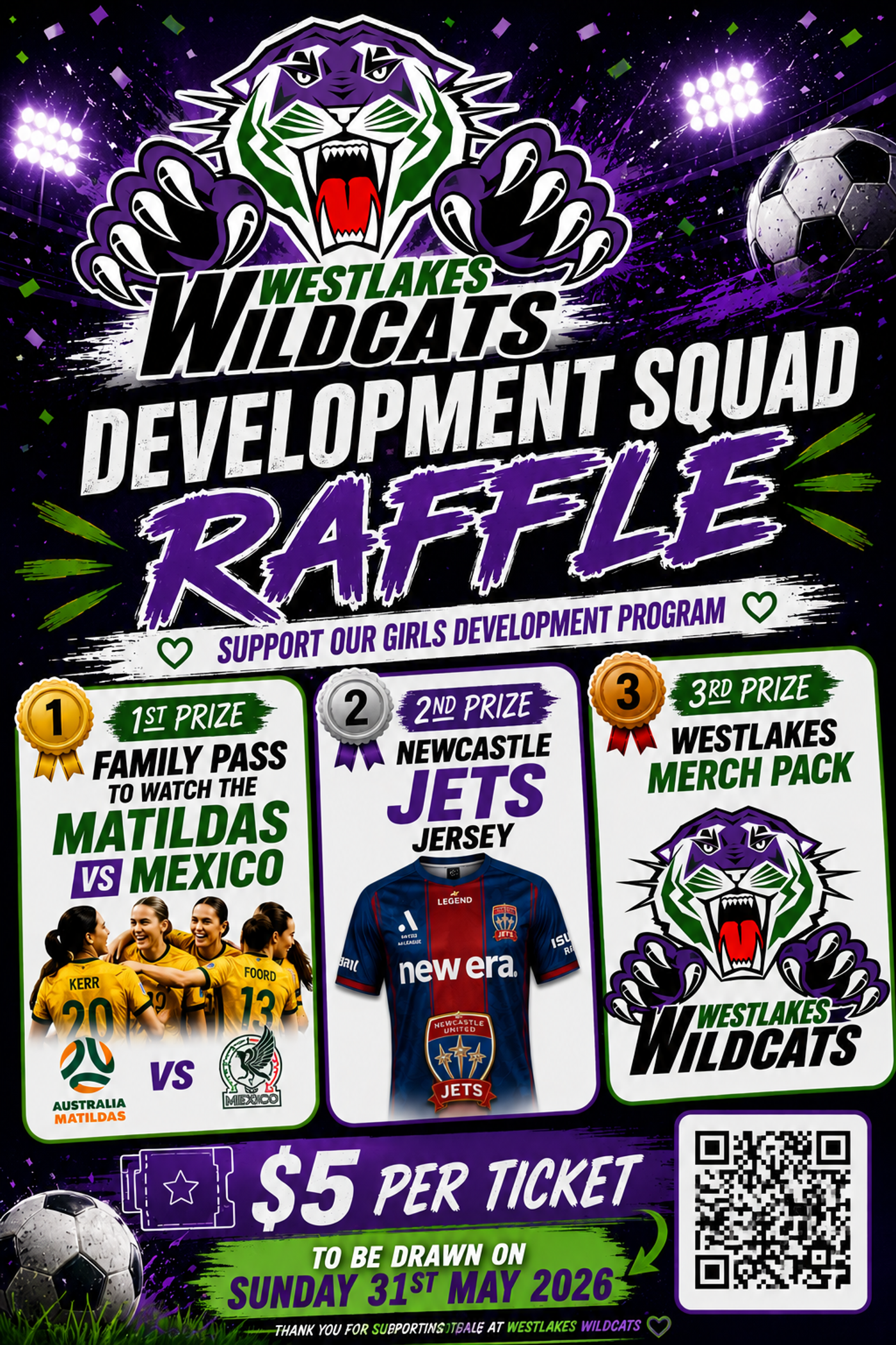 Wildcat Raffle RaffleTix | Westlakes Wildcats Development Squad