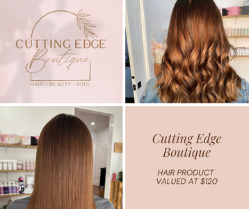 Cutting Edge Boutique- hair product and Gus' coffee card - Hero Image