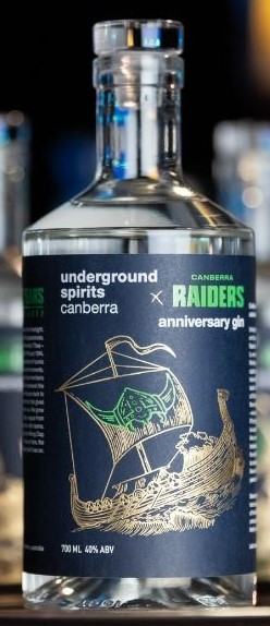 A bottle of Canberra Raiders 40th Anniversary Gin - Image 1